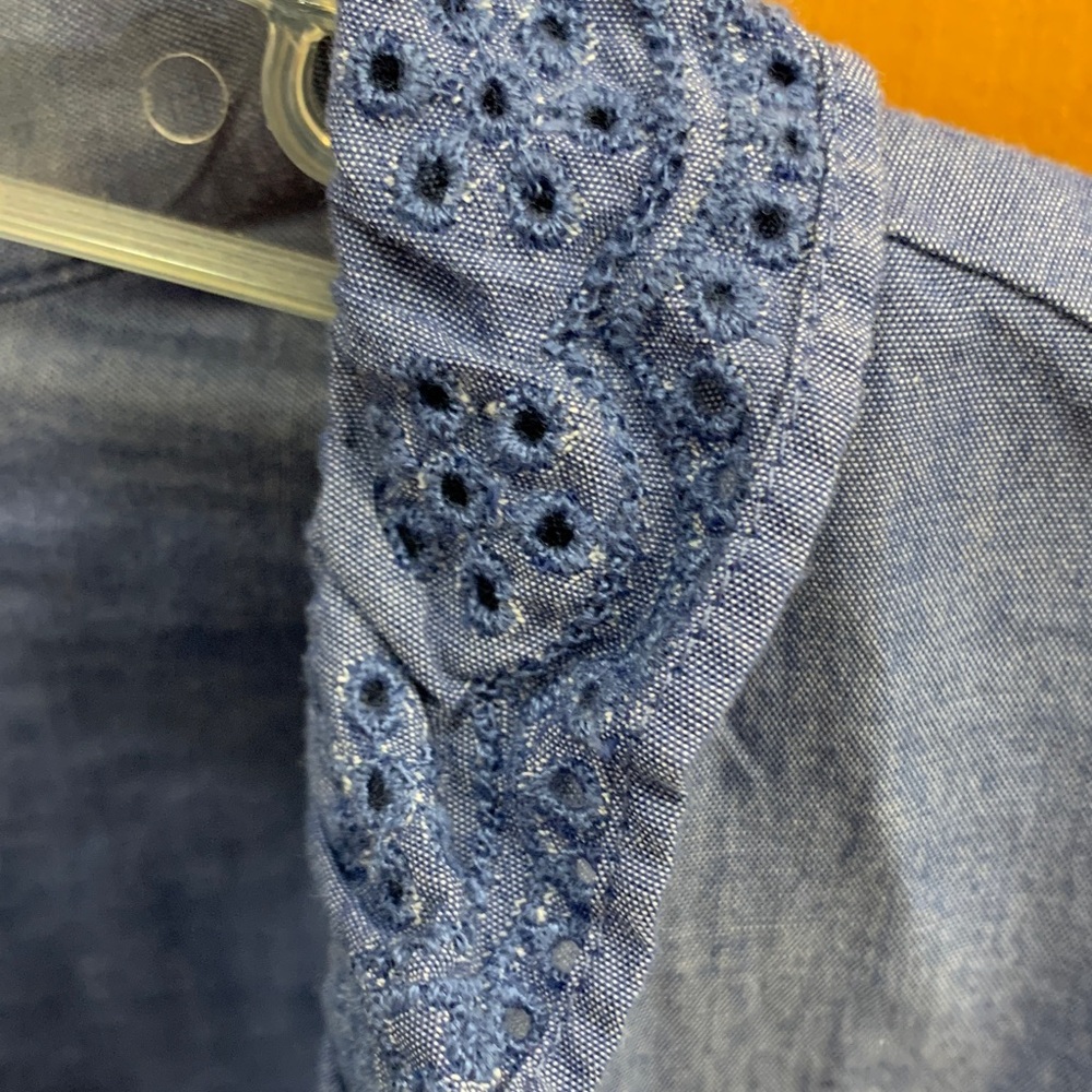 J. Crew Indigo Ruffle Top - Picture 3 of 5